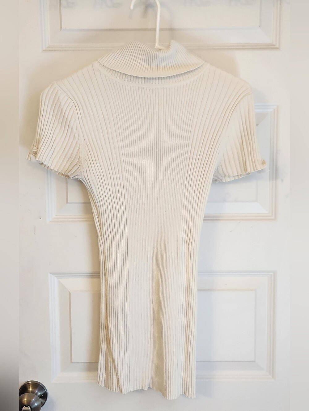 Body Central Cream Ivory Ribbed Cowl Sweater Size S READ #1419